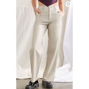 Faux leather high rise pants
